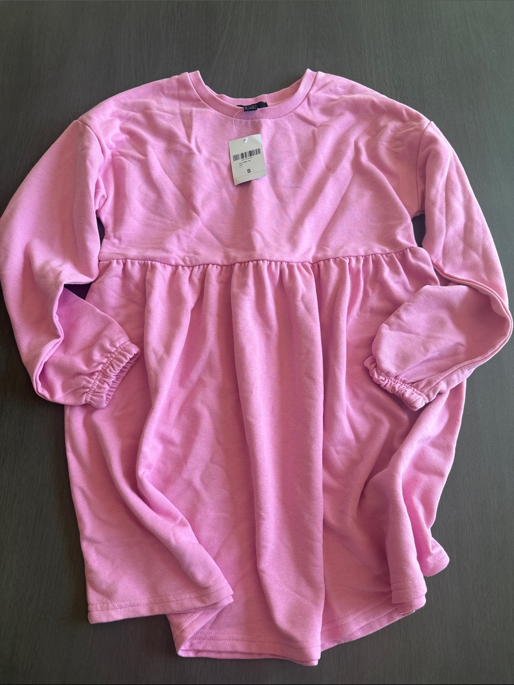 Forever 21 Pink Long-Sleeve Peplum Dress